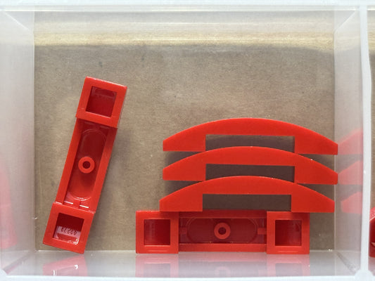 LEGO Parts - Red Slope, Curved 4 x 1 x 2/3 Double - No 93273 - QTY 5