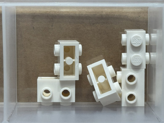 LEGO Parts - White Brick 1 x 2 with Studs on 2 Sides - No 52107 - QTY 5