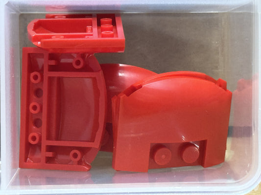 LEGO Parts - Red Wedge 3 x 4 x 2/3 Triple Curved - No 93604 - QTY 5