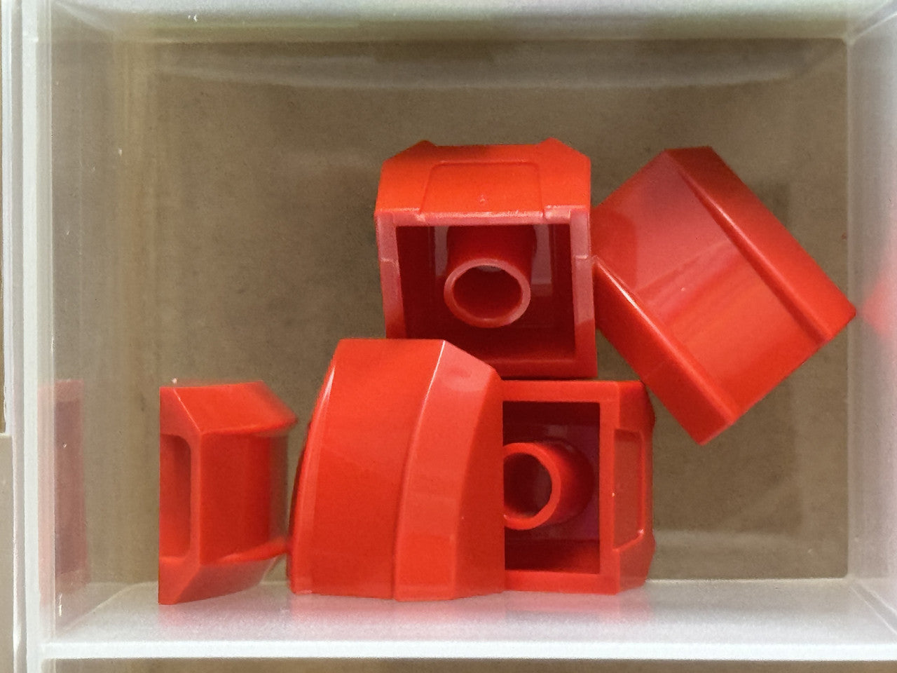 LEGO Parts - Red Slope, Curved 2 x 2 Lip - No 30602 - QTY 5