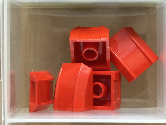 LEGO Parts - Red Slope, Curved 2 x 2 Lip - No 30602 - QTY 5