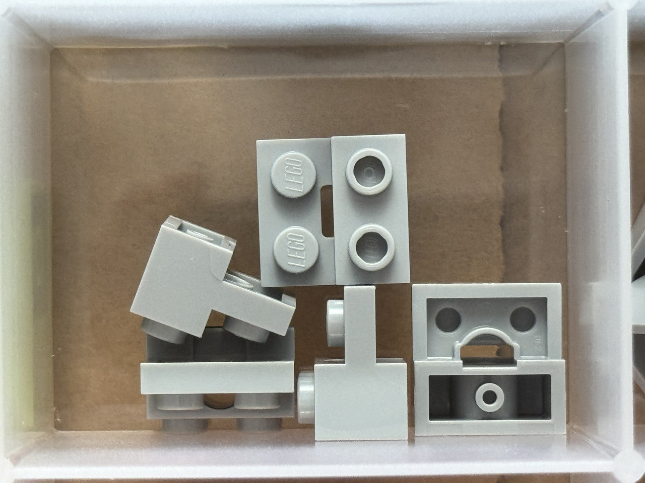 LEGO Parts - Light Bluish Gray Technic 1 x 2 Hole 1 x 2 Plate - No 73109 - QTY 5