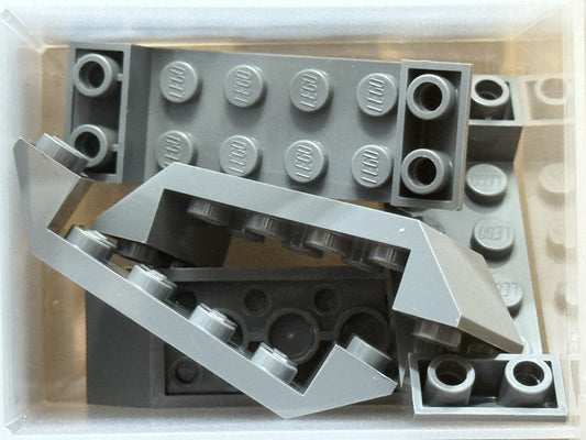 LEGO Parts - Dark Bluish Gray Slope, Inverted 45 6 x 2 Cutout - No 22889 - QTY 5