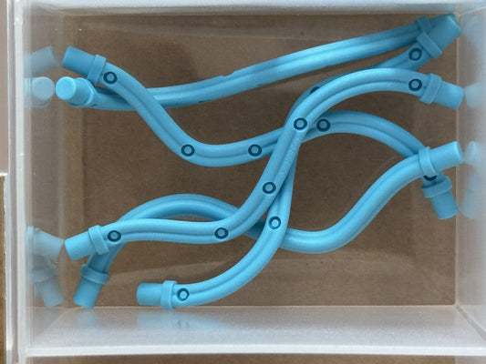 LEGO Parts - Medium Azure Hose, Wavy 8L with Bar Ends - No 6955 - QTY 5