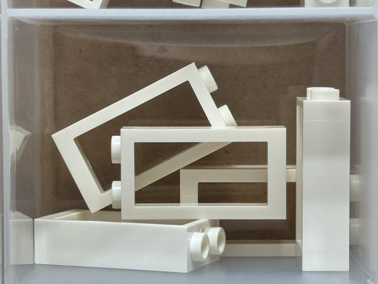 LEGO Parts - White Window 1 x 2 x 3 Flat Front - No 60593 - QTY 5