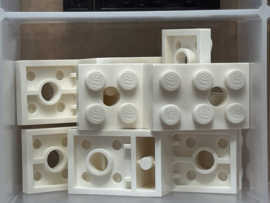 LEGO Parts - White Bracket 5 x 2 x 1 1/3 with 2 Holes - No 11215 - QTY 5