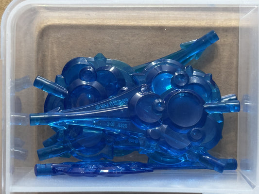 LEGO Parts - Trans-Dark Blue Wave Rounded Straight Tapered - No 6958 - QTY 5