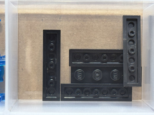 LEGO Parts - Black Plate 1 x 4 - No 3710 - QTY 5