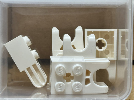 LEGO Parts - White Technic, Brick 2 x 2 Socket Axle Hole - No 67696 - QTY 5