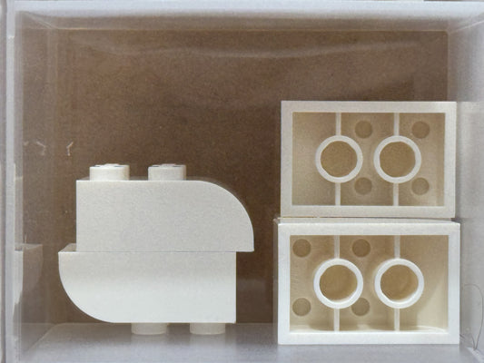 LEGO Parts - White Slope, Curved 3 x 2 with 4 Studs - No 6215 - QTY 5