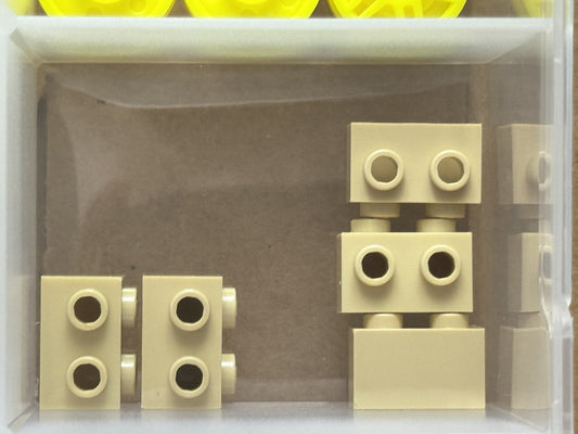 LEGO Parts - Tan Brick, Modified 1 x 2 with Studs on 1 Side - No 11211 - QTY 5