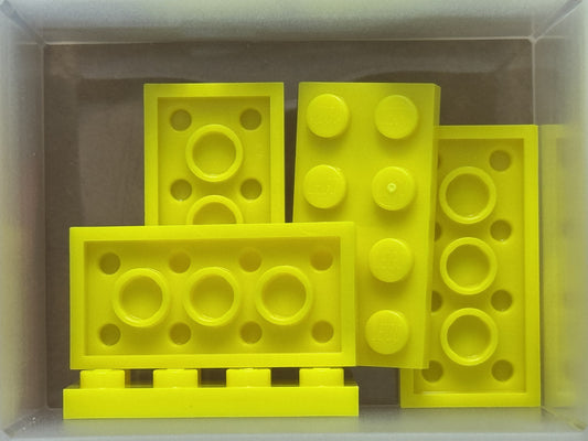 LEGO Parts - Neon Yellow Plate 2 x 4 - No 3020 - QTY 5