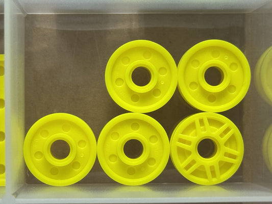LEGO Parts - Neon Yellow Wheel 18mm D. x 8mm - No 13971 - QTY 5