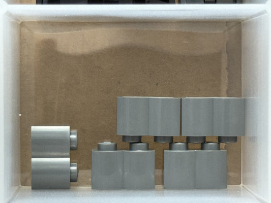 LEGO Parts - Dark Bluish Gray Brick 1 x 2 with Log Profile - No 30136 - QTY 5