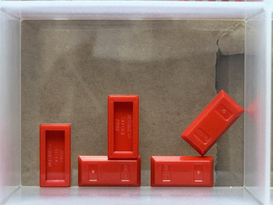 LEGO Parts - Red Minifigure, Utensil Ingot 1 x 2 - No 99563 - QTY 5