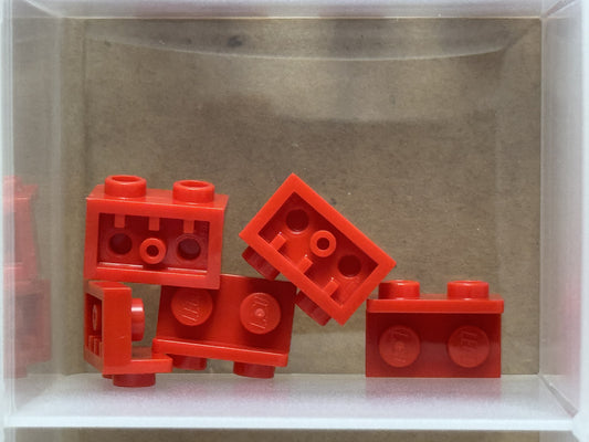 LEGO Parts - Red Bracket 1 x 2 - 1 x 2 Inverted - No 99780 - QTY 5