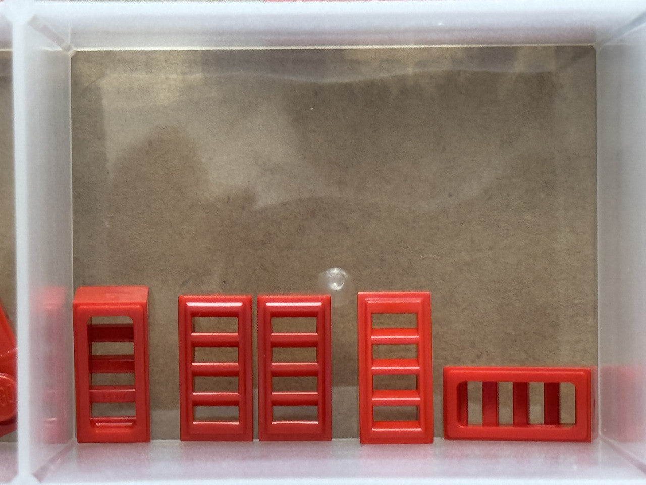 LEGO Parts - Red Slope 18 2 x 1 x 2/3 with Grille - No 61409 - QTY 5
