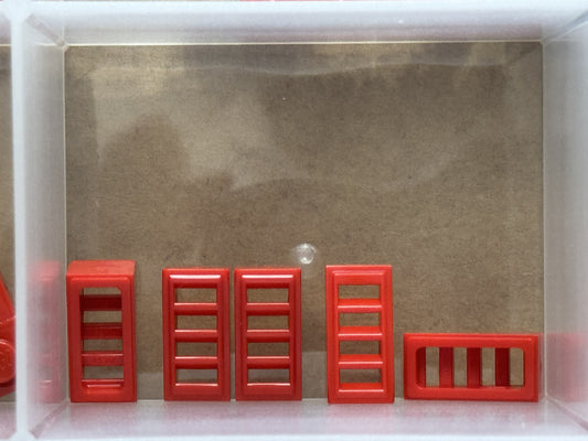 LEGO Parts - Red Slope 18 2 x 1 x 2/3 with Grille - No 61409 - QTY 5