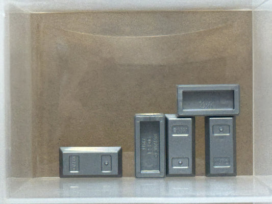 LEGO Parts - Flat Silver Minifigure, Utensil Ingot 1 x 2 - No 99563 - QTY 5