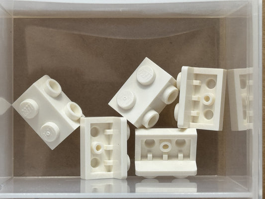 LEGO Parts - White Bracket 1 x 2 - 1 x 2 - No 99781 - QTY 5