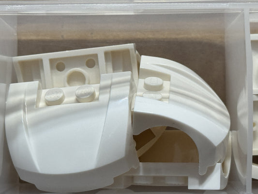 LEGO Parts - White Vehicle, Mudguard 3 x 4 Curved Front - No 98835 - QTY 5