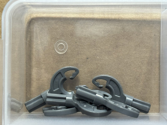 LEGO Parts - Dark Bluish Gray Technic, Axle 1L Rotation Clip - No 40144 - QTY 5
