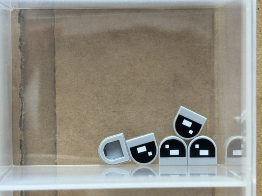 LEGO Parts - Light Bluish Gray Tile Round 1 x 1 Half Eye - No 24246pb007 - QTY 5