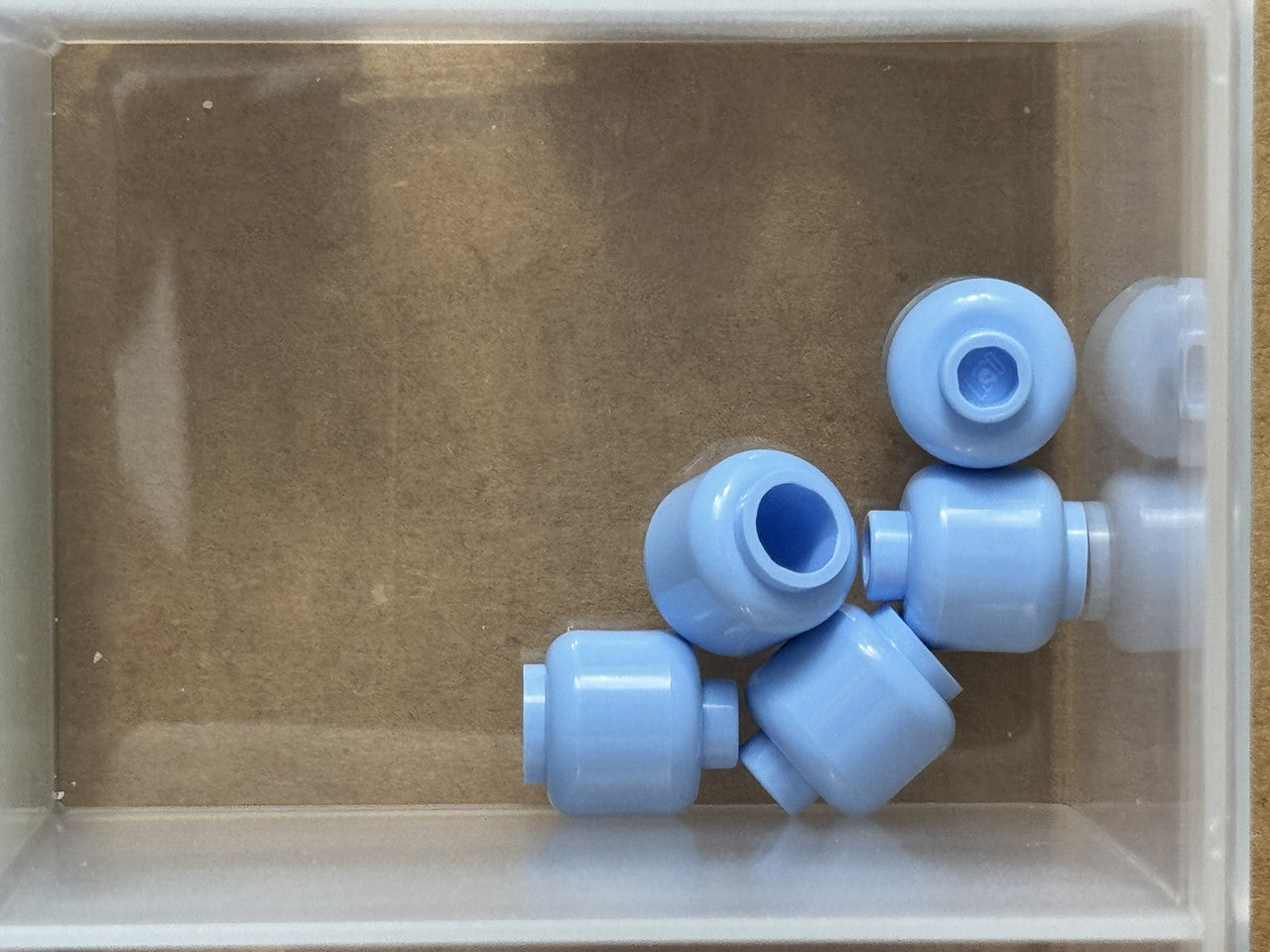 LEGO Parts - Bright Light Blue Minifigure, Head (Plain) - No 3626 - QTY 5