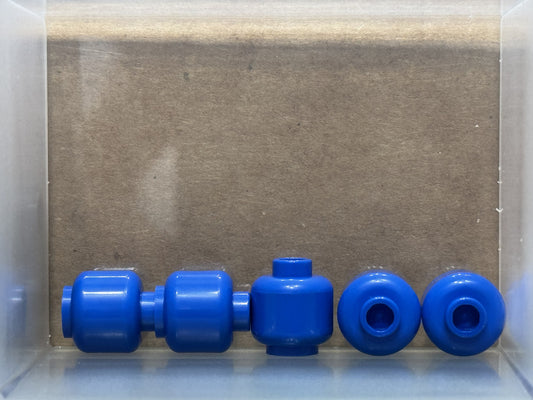 LEGO Parts - Blue Minifigure, Head (Plain) - No 3626 - QTY 5