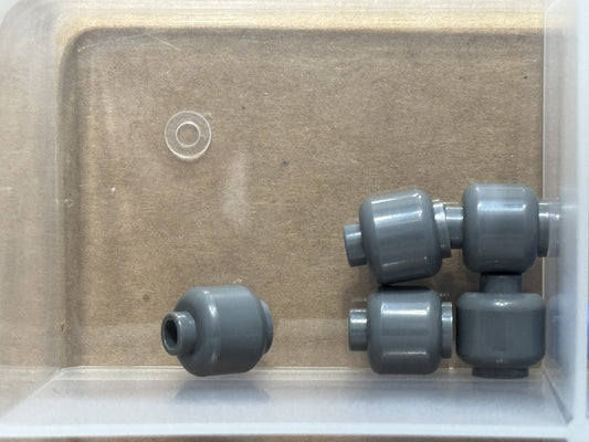 LEGO Parts - Dark Bluish Gray Minifigure, Head (Plain) - No 3626 - QTY 5