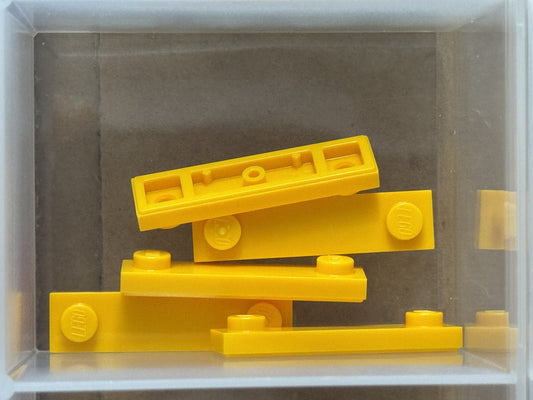 LEGO Parts - Bright Light Orange Plate 1 x 4 with 2 Studs - No 41740 - QTY 5