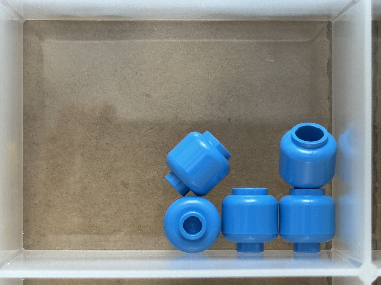 LEGO Parts - Dark Azure Minifigure, Head (Plain) - No 3626 - QTY 5