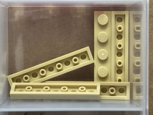 LEGO Parts - Tan Plate 1 x 5 - No 78329 - QTY 5