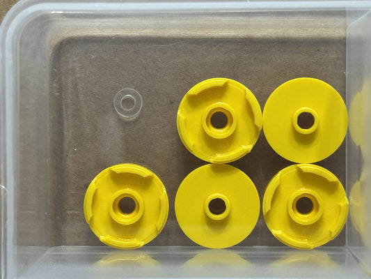 LEGO Parts - Yellow Tile, Round 2 x 2 with Open Stud - No 18674 - QTY 5