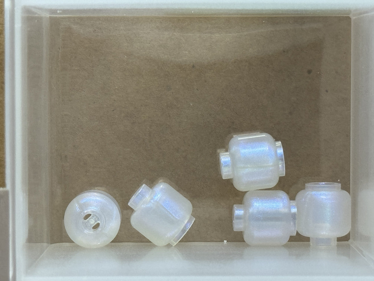 LEGO Parts - Satin Trans-Clear Minifigure, Head (Plain) - No 3626 - QTY 5