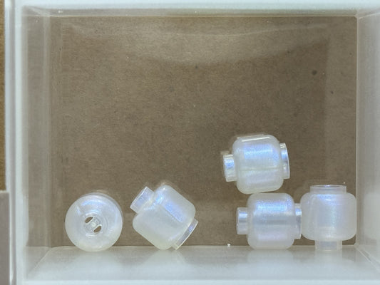 LEGO Parts - Satin Trans-Clear Minifigure, Head (Plain) - No 3626 - QTY 5