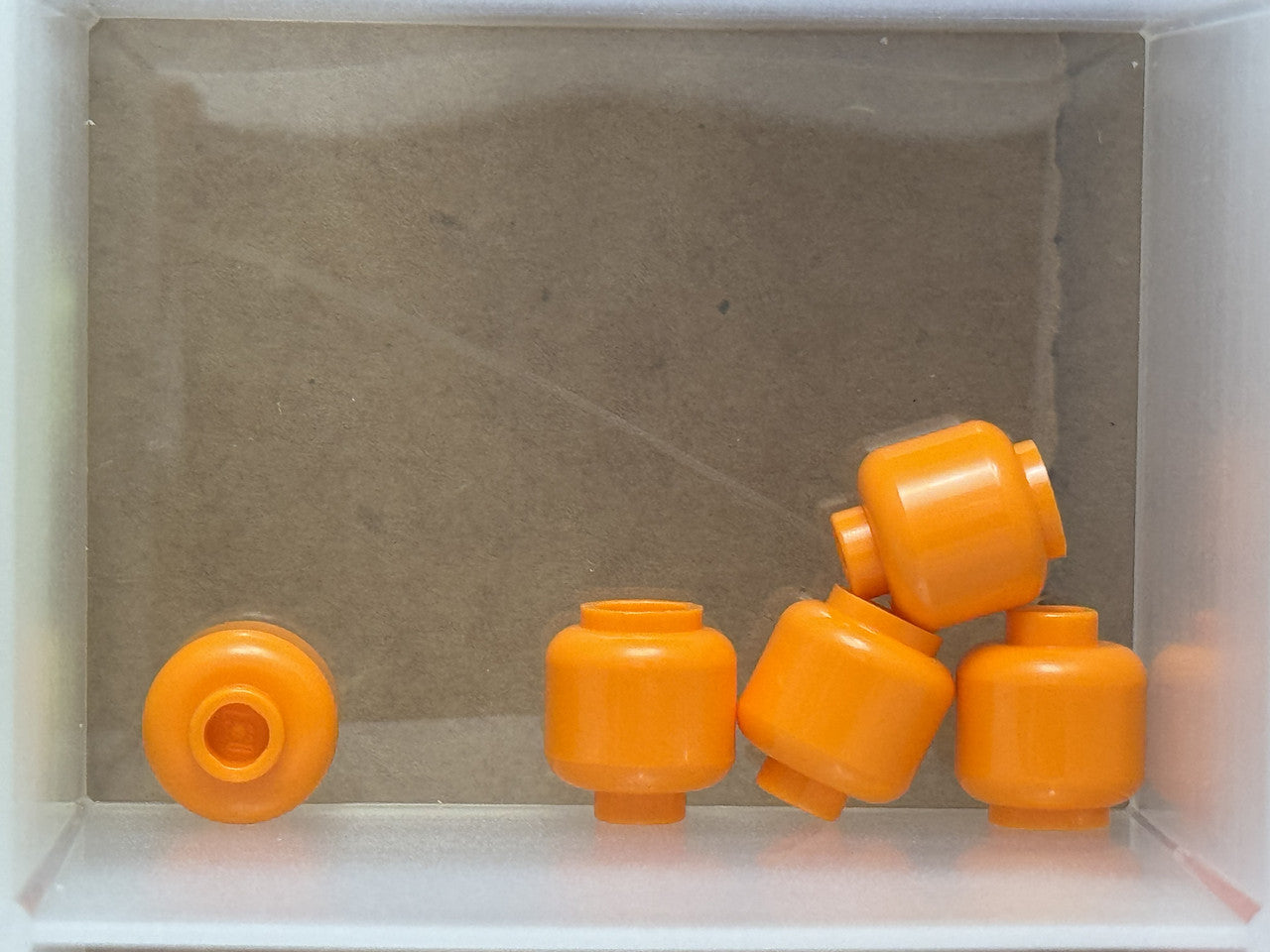 LEGO Parts - Orange Minifigure, Head (Plain) - No 3626 - QTY 5