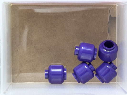 LEGO Parts - Dark Purple Minifigure, Head (Plain) - No 3626 - QTY 5