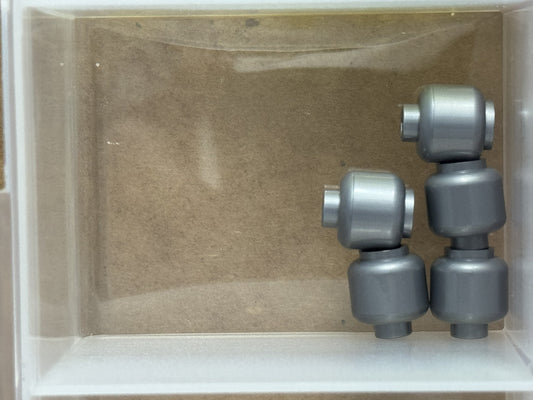 LEGO Parts - Flat Silver Minifigure, Head (Plain) - No 3626 - QTY 5