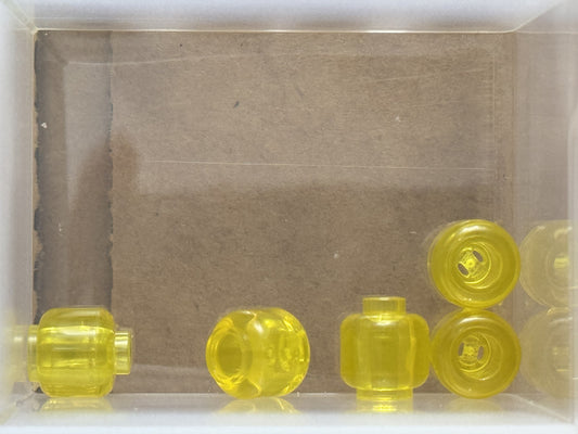 LEGO Parts - Trans-Yellow Minifigure, Head (Plain) - No 3626 - QTY 5