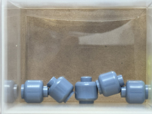 LEGO Parts - Sand Blue Minifigure, Head (Plain) - No 3626 - QTY 5