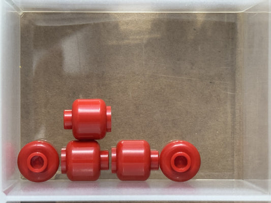 LEGO Parts - Red Minifigure, Head (Plain) - No 3626 - QTY 5