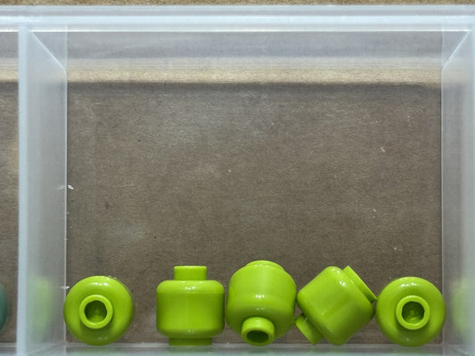 LEGO Parts - Lime Minifigure, Head (Plain) - No 3626 - QTY 5
