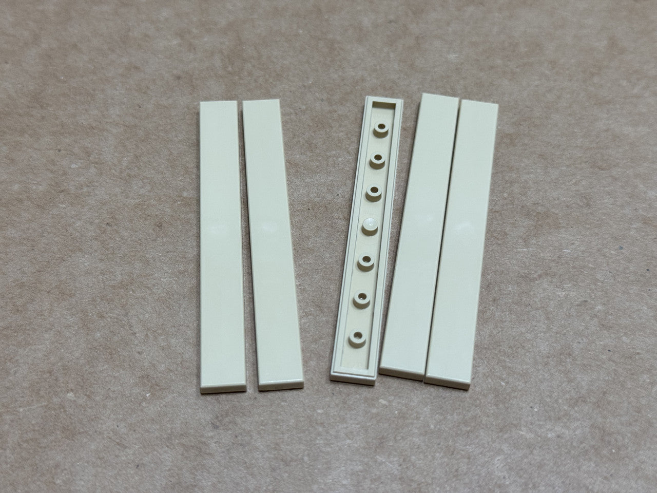 LEGO Parts - Tan Tile 1 x 8 - No 4162 - QTY 5