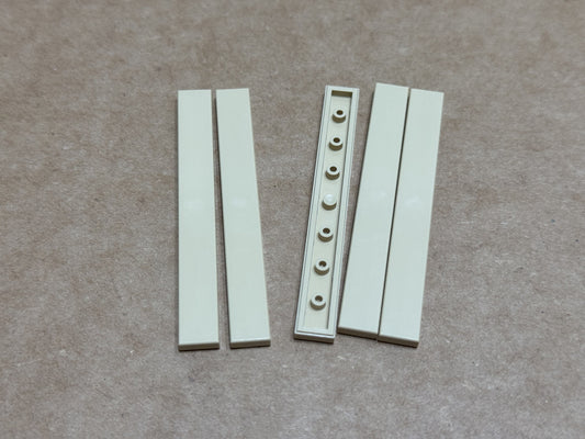LEGO Parts - Tan Tile 1 x 8 - No 4162 - QTY 5