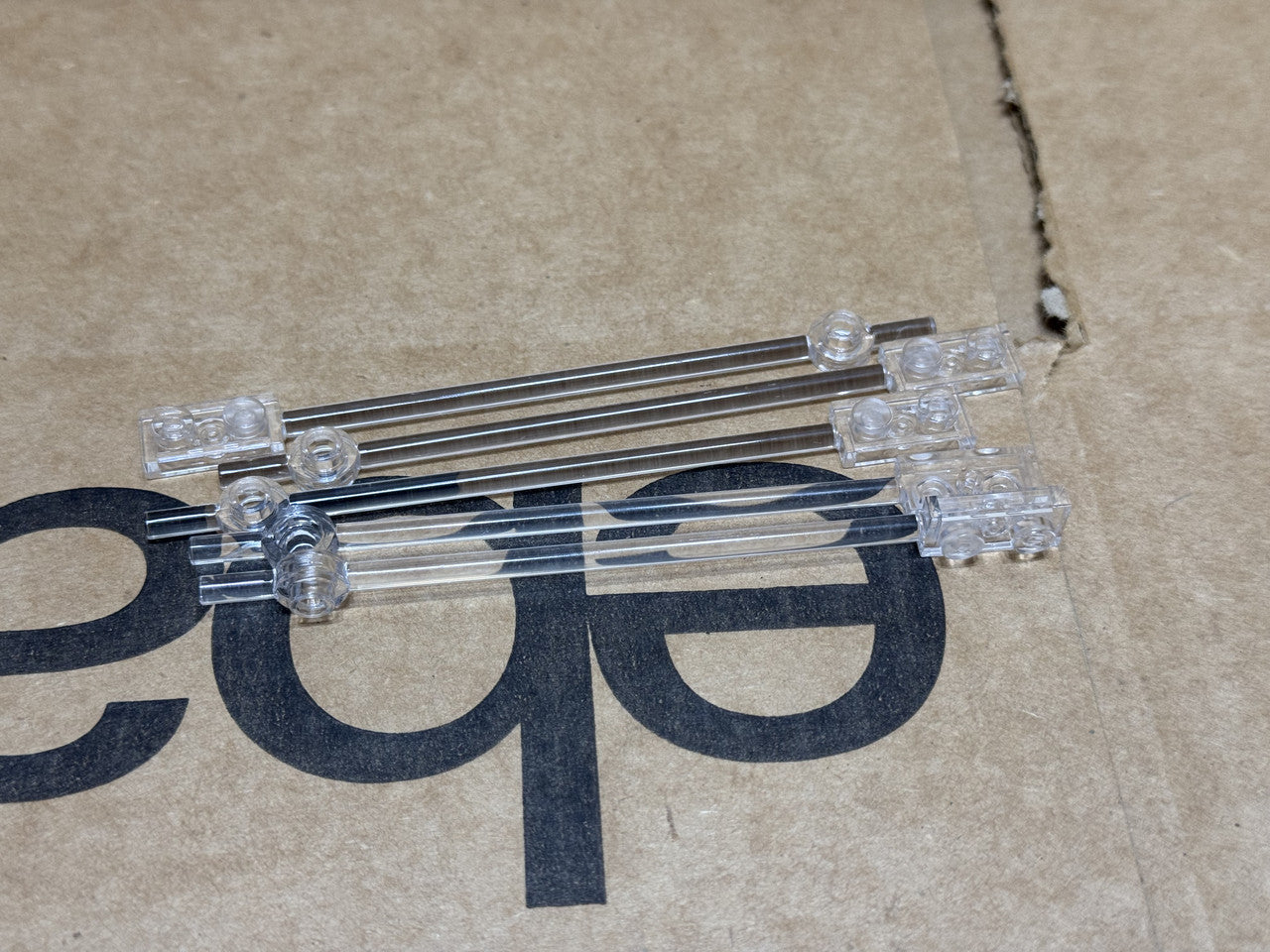 LEGO Parts - Trans-Clear Bar 12L 1 x 2 Plate End Solid Studs - No 42445 - QTY 5
