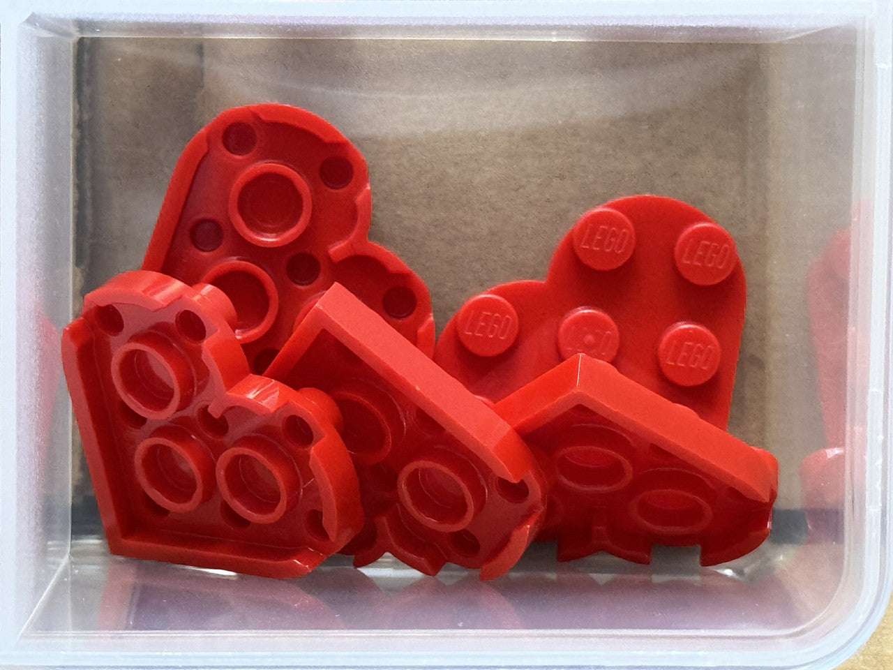 LEGO Parts - Red Plate, Round 3 x 3 Heart - No 39613 - QTY 5