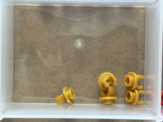 LEGO Parts - Pearl Gold Plate, Round 1 x 1 with Clip on Bottom - No 5264 - QTY 5