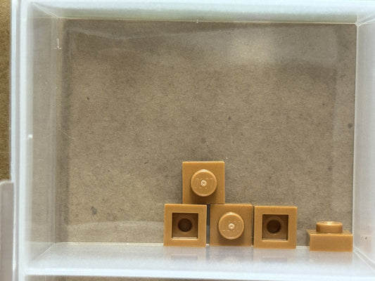 LEGO Parts - Medium Nougat Plate 1 x 1 - No 3024 - QTY 5