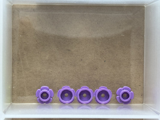 LEGO Parts - Medium Lavender Plate, Round 1 x 1 Flower Edge - No 24866 - QTY 5